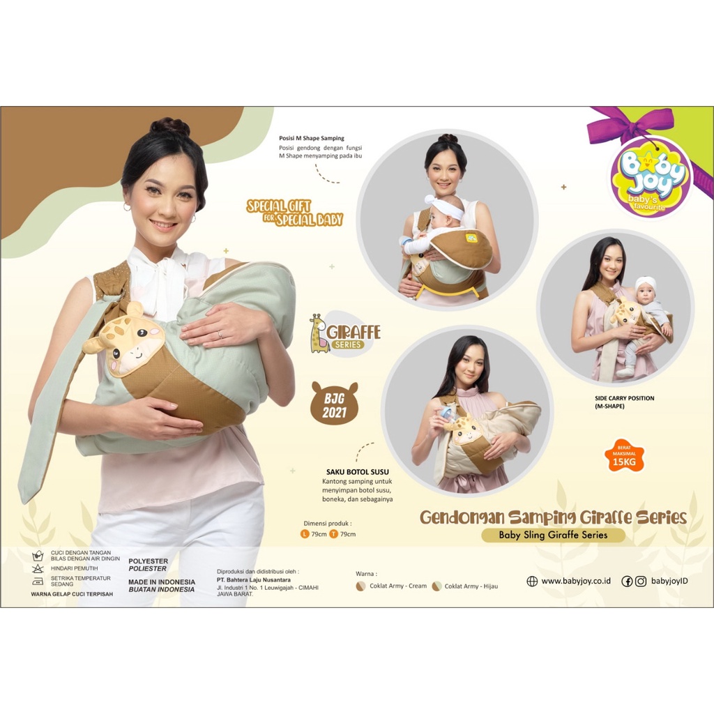 Gendongan samping bayi Giraffe series baby joy