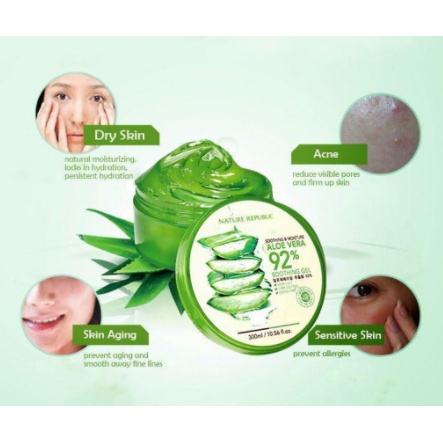 [BISA COD] Aloe Vera 92% Soothing Gel  ORIGINAL KOREA NATURE REPUBLIC Aloe Vera 92% Soothing Gel - 3