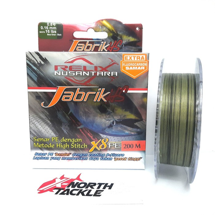 SENAR PE RELIX NUSANTARA JABRIK HS X8 200M PE 0.8 - 0.16MM - 16LBS