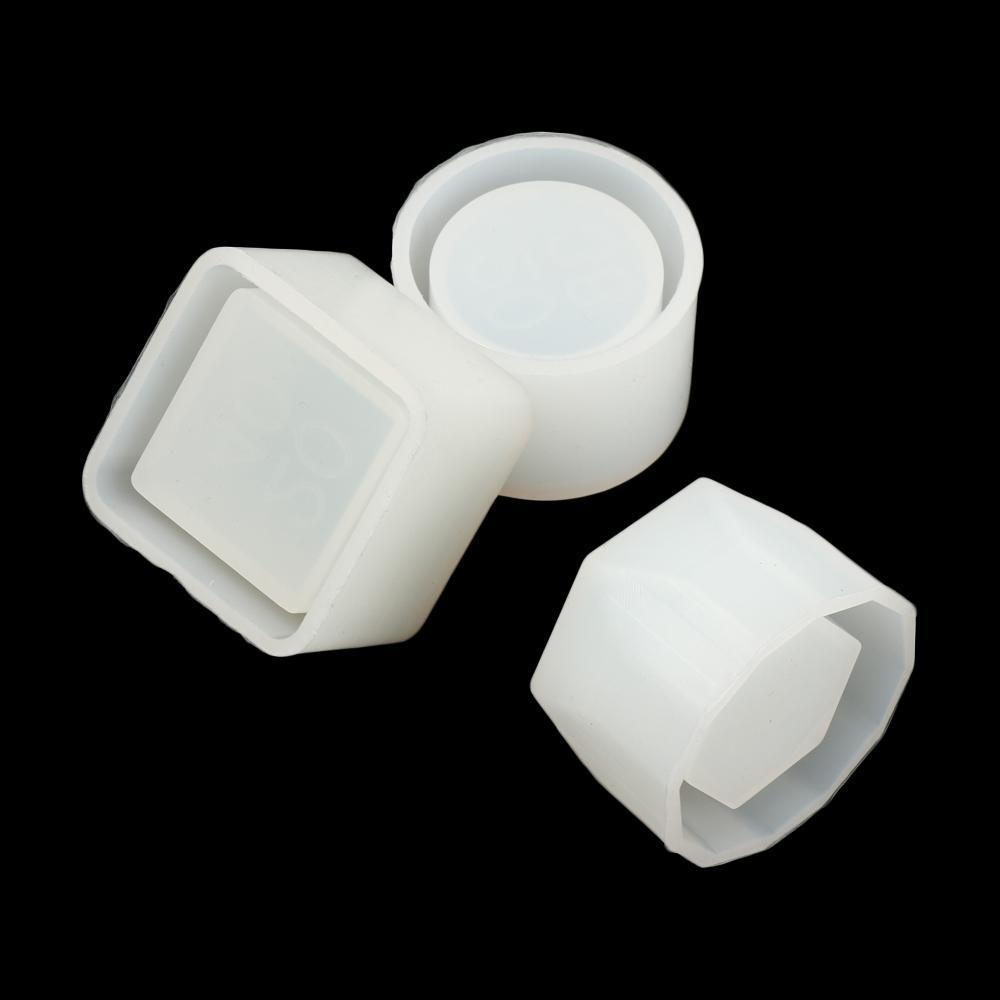 Chookyy 3pcs/set Crystal Resin Tray Cetakan Penyimpanan Casting Hexagon Cup Resin Kerajinan Pot Bunga Sukulen