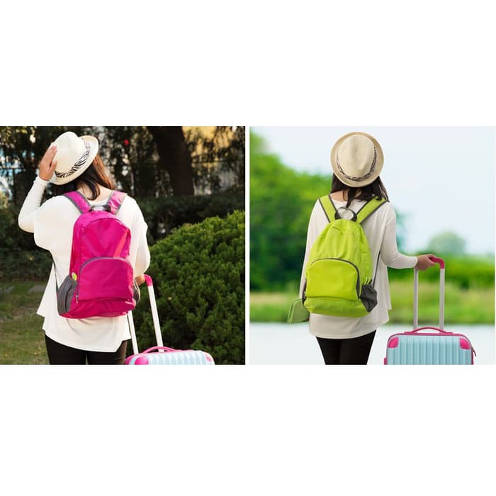 Tas Punggung Ransel Lipat Pria Wanita Travel Backpack Folding Anti Air Water Proof