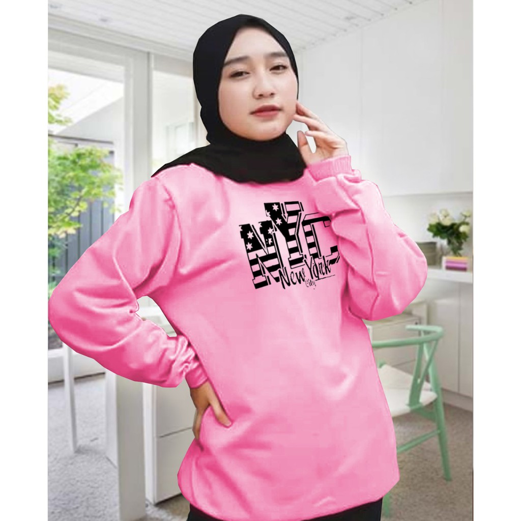 Kaos Lengan Panjang NYC/ Kaos Sweatshirt / Atasan Wanita / Atasan Wanita Lengan Panjang