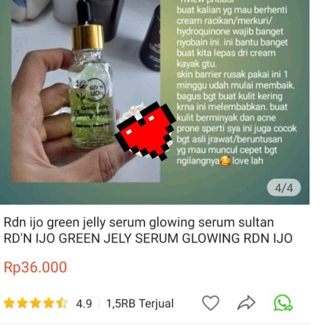 TGTA Rdn ijo green jelly serum glowing serum sultan RD'N IJO GREEN JELY SERUM GLOWING RDN IJO ☠↔ (Se