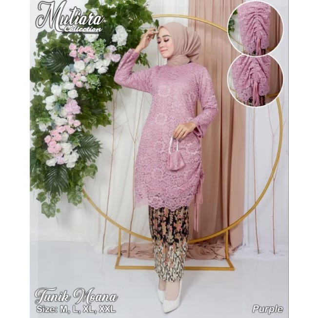 Setelan kebaya tunik mouna//kebaya brokat wisuda//kebaya modern//kebya muslim