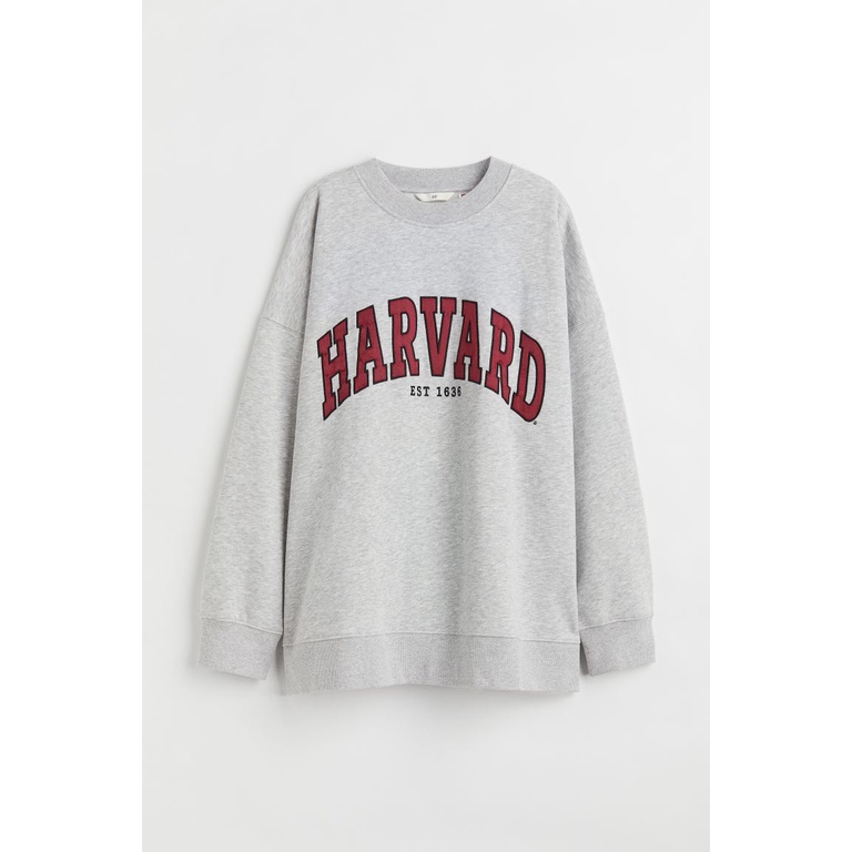 Hoodie Harvard Grey Crewneck Harvard FULLTAG Sweater Wanita Pria