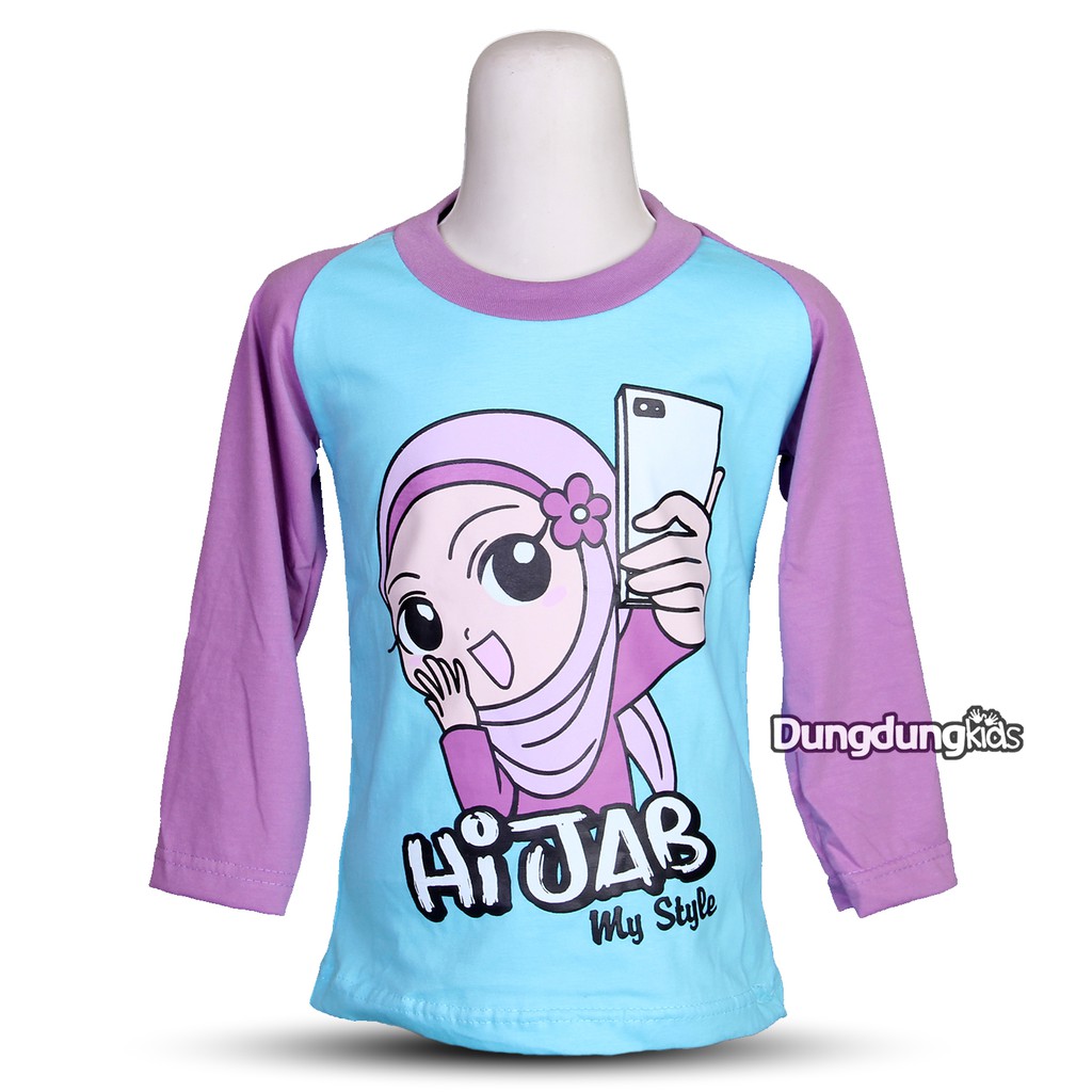  BAJU  KAOS  ANAK  MUSLIM HIJAB  PEREMPUAN CEWEK LENGAN PANJANG 