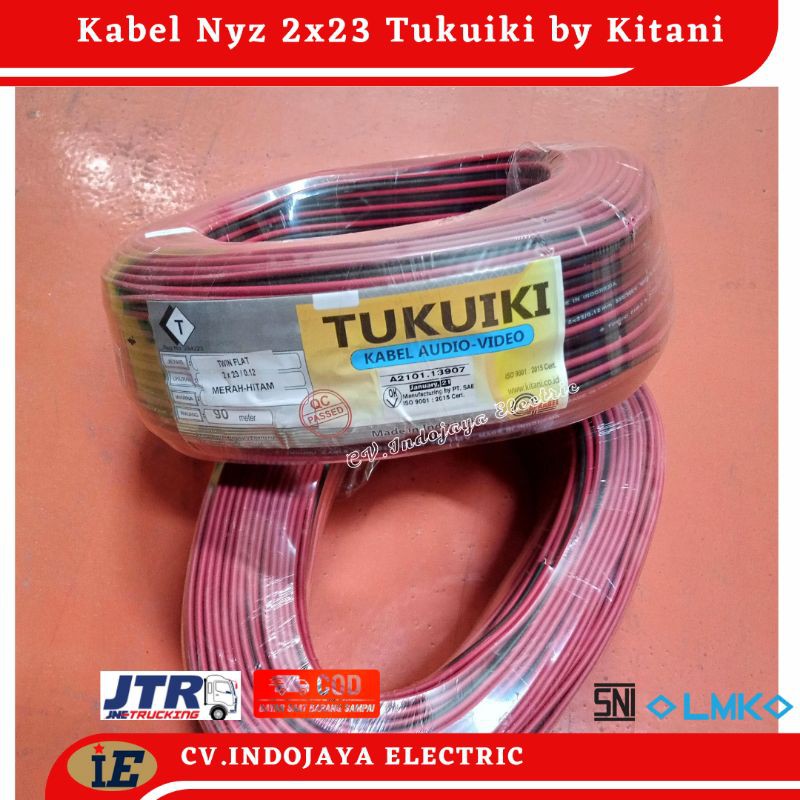 Kabel Serabut TUKUIKI 1 Rol 2 kabel / Twin Flat 2x23 90 meter