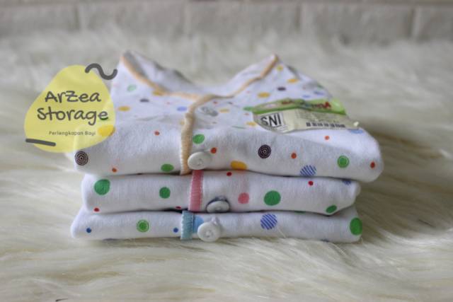 6 pcs baju bayi tangan pendek motip polkadot