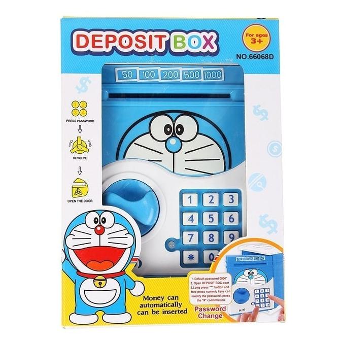 Mainan Anak - Deposit Box Doraemon Brankas ATM Saving Money Celengan