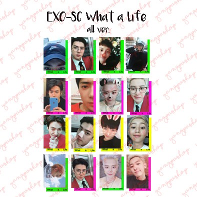 [READY / SET] SET EXCK SC WHAT A LIFE PHOTOCARD FAN MADE UNOFFICIAL CHANHUN SECHAN SEHUN CHANYEOL YA