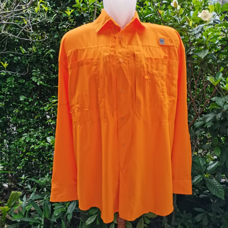 Reel Legends Mens Saltwater II Long Sleeve UPF Fishing Shirt, Apricot.