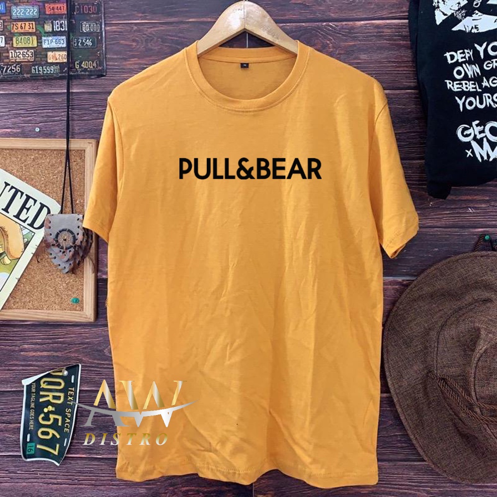 COD Baju Kaos Distro Pull&amp;Bear Text Hitam Premium Quality Lengan Pendek Kaos Tulisan Kaos Kata-Kata Kaos Sablon