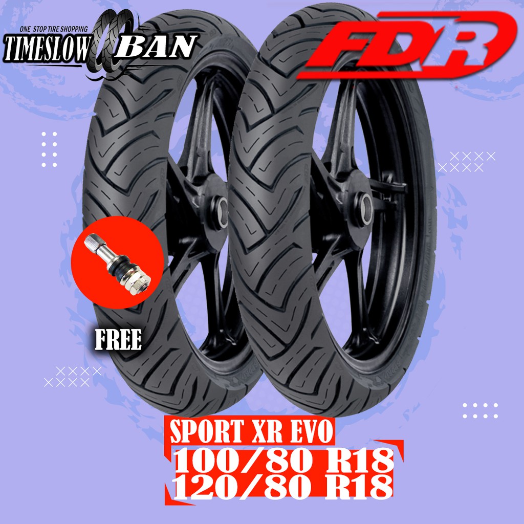 Paket Ban Motor MOGE (Motor Batangan) // FDR SPORT XR EVO 100/80 - 120/80 Ring 18 Tubeless