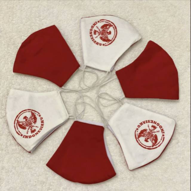 Masker kain merah putih 1