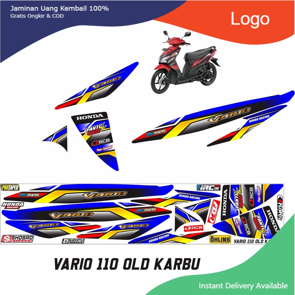 SAHILA OLSHOP COD-STRIPING VAEIASI MOTOR HONDA VARIO 110 OLD/CARBU MOTIF RACING STYLE/NEW STICKER CU