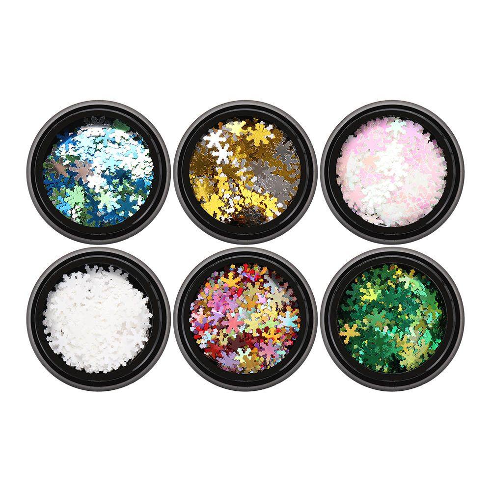 Preva 6pcs/set Paku Sequin Hologram Warna-Warni 3D Baru