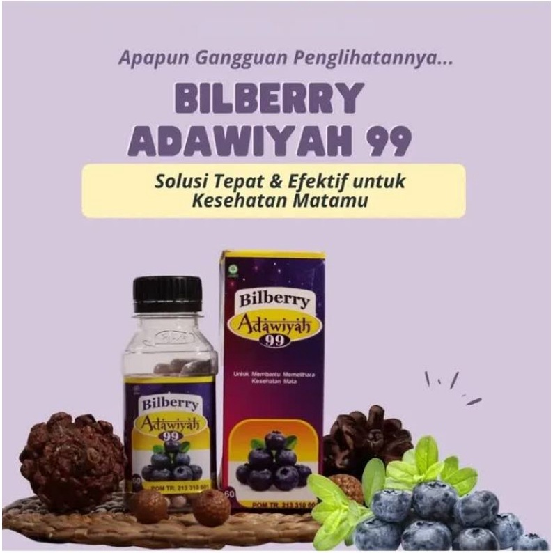 KAPSUL BILBERRY ADAWIYAH 99 / OBAT MATA MINUS / KATARAK / Mata lelah Obat Mata Minus Obat Mata Silinder Herbal Capsules FULL SEGEL Obat Pembersih Paru Tiens Tiensi Tiansi BISA COD 100% SEGEL