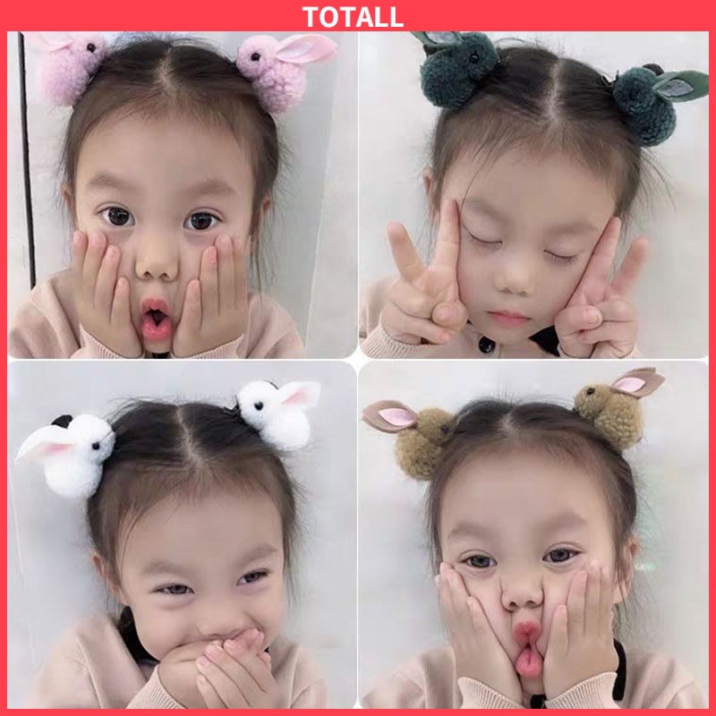 [✅READY STOCK] Lucu Kelinci Bentuk Jepit Rambut Versi Korea Karet Rambut Klip untuk Anak Perempuan  Penjualan Panas Mode