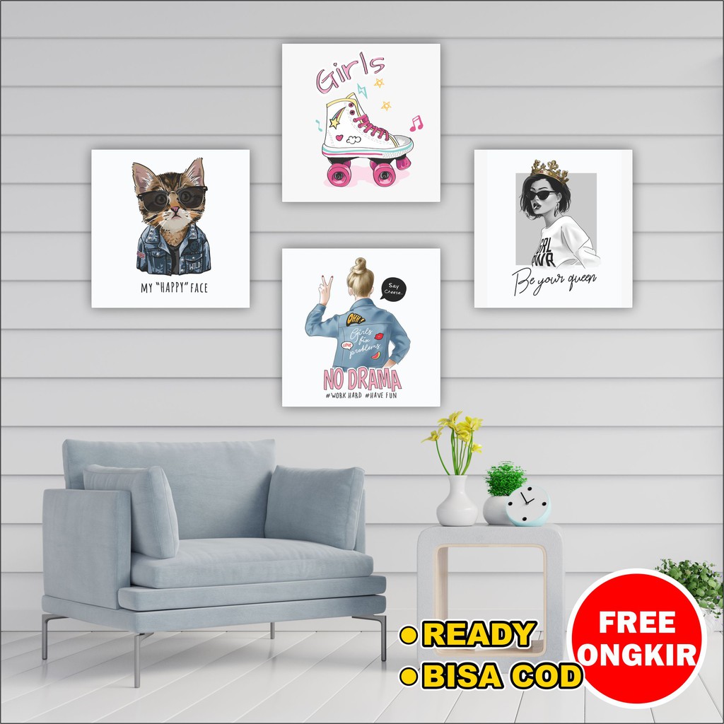 Pajangan dinding rumah dekorasi hiasan kamar wall decor Girl power quotes cewek walldecor poster mur