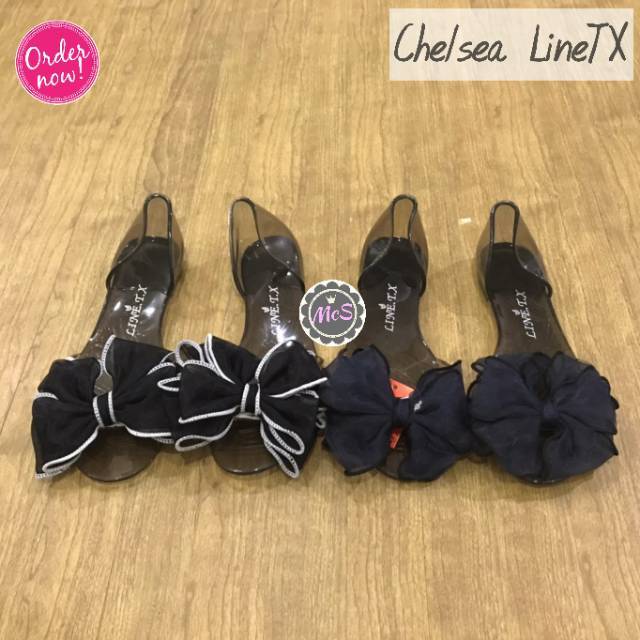 CHELSEE Sepatu kaca pita besar merk LineTX
