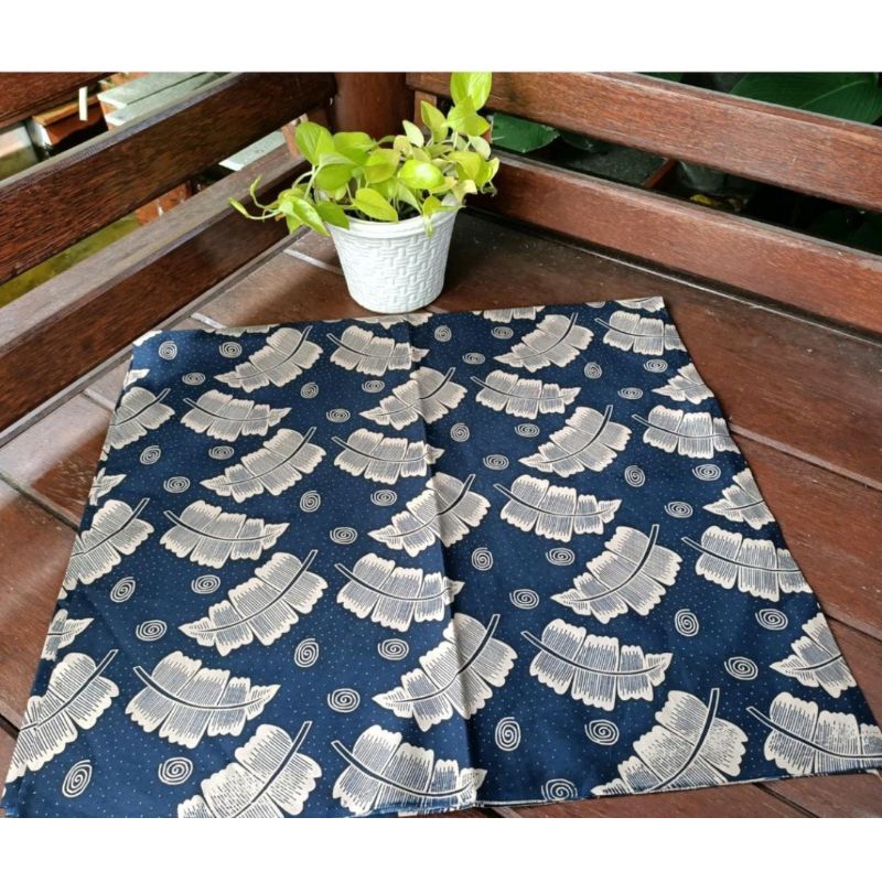 DAUN DASAR NAVY Kemeja Batik Pria Lengan Panjang Slimfit Modern Furing Halus Bahan Katun Premium Berkualitas / Batik Cowok / Atasan Baju Batik Laki Laki