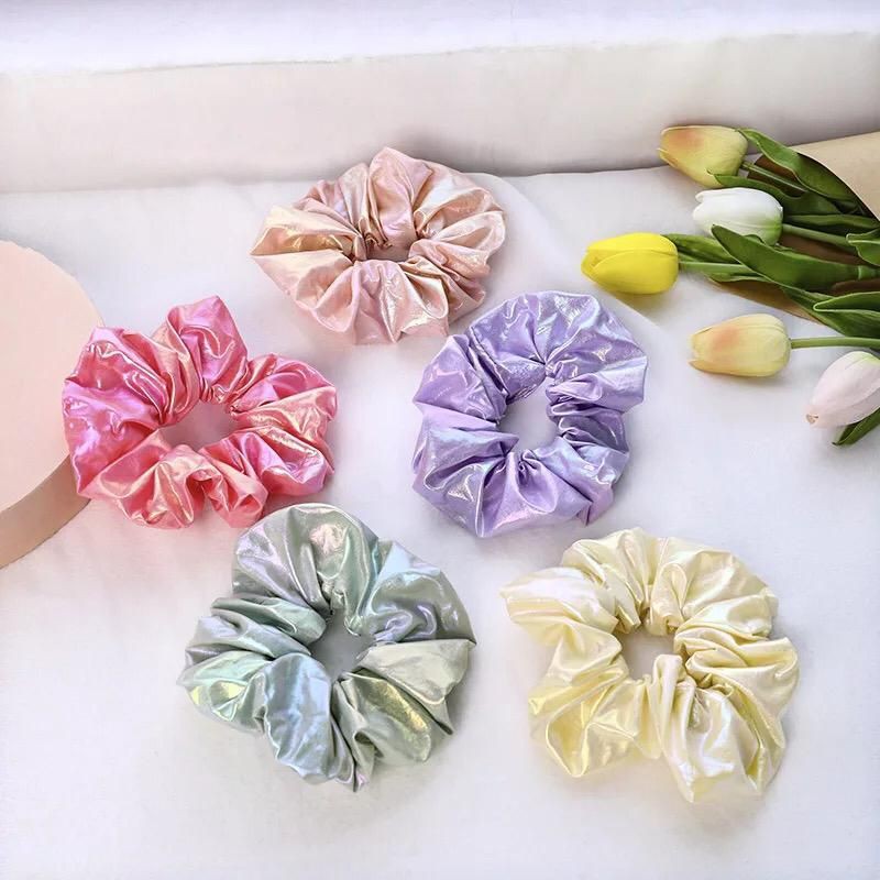 (P) Ikat rambut Scrunchie korea style / kunciran Fashion Scrunchie Metalic Premium / pcs