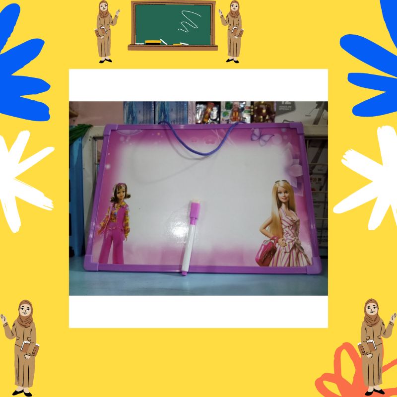 

Papan White Board Anak Karakter Barbie