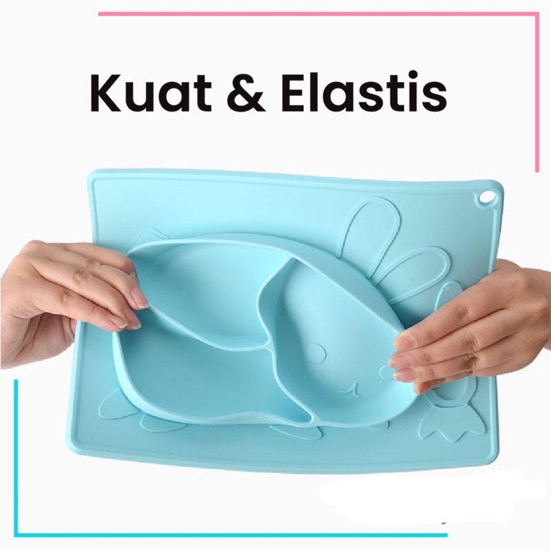 Piring Makan Bayi Silikon baby suction Plate Mat Platemat Silicone