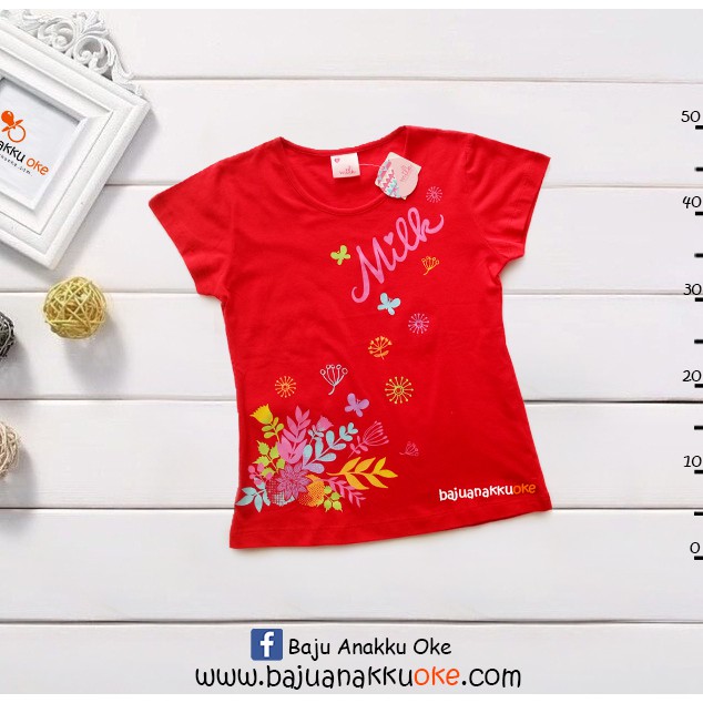 Kaos Anak Perempuan Milk Butterfly
