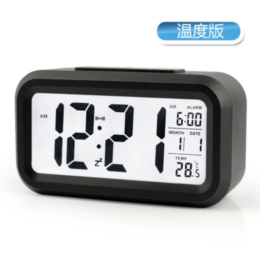 Jam Alarm meja|Jam Weker Pintar Digital Smart Alarm Clock - hitam