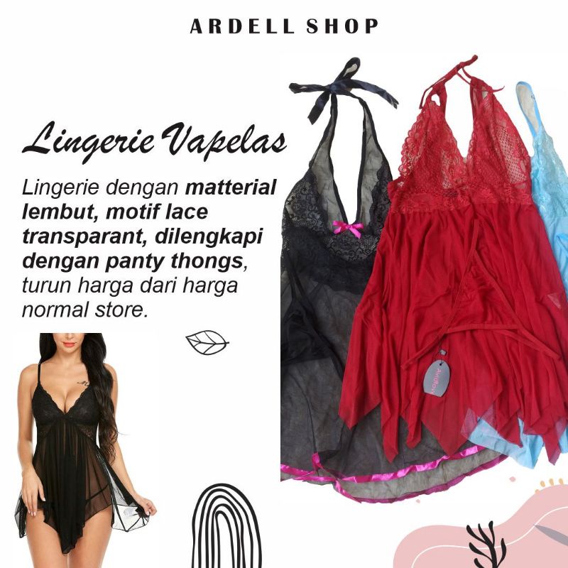 LA AVIDLOVE LINGERIE BAJU TIDUR WANITA RENDA POLOS S M L XL LDV