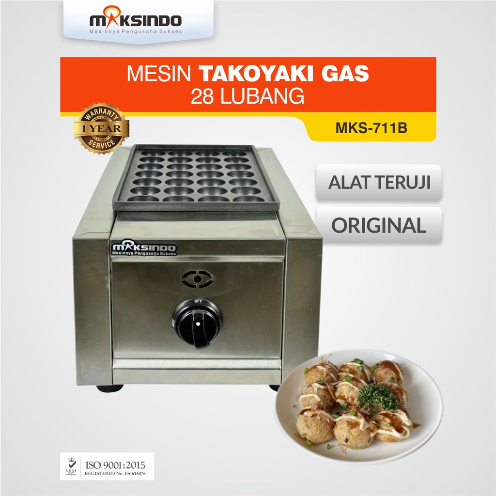 Mesin Takoyaki 28 Lubang Maksindo Gas MKS-711B