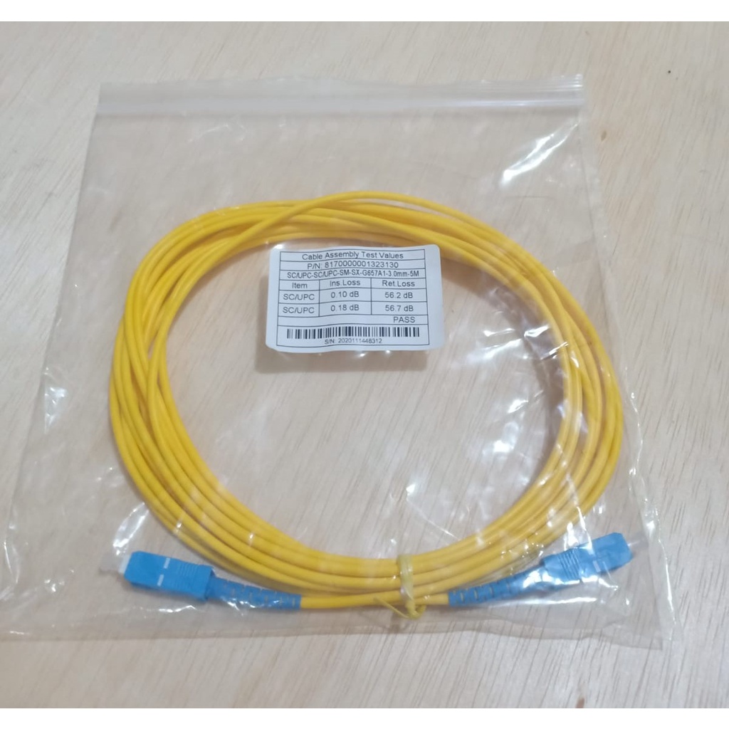 Patchord / Patchcord SC-SC UPC 5 Meter 3mm Simplex Pabrikan