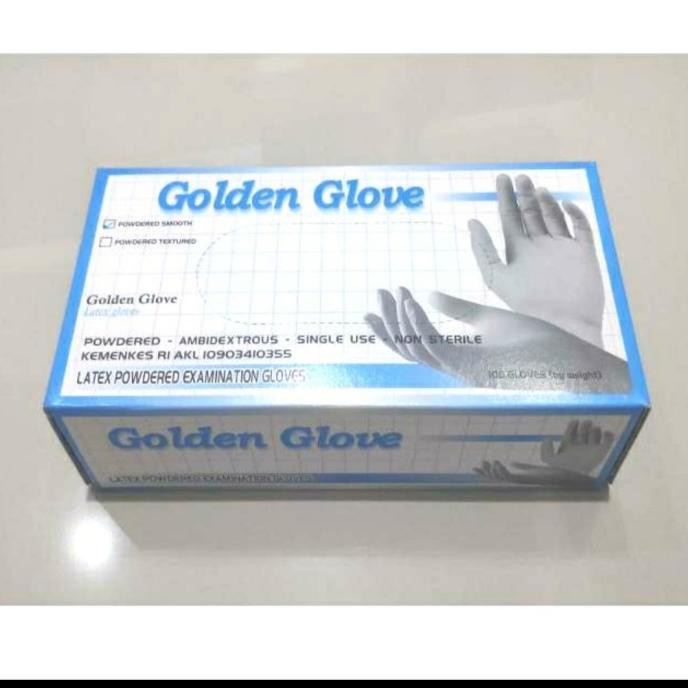 Golden Gloves Latex Powdered Hand Gloves - L Makcikamat422.Store