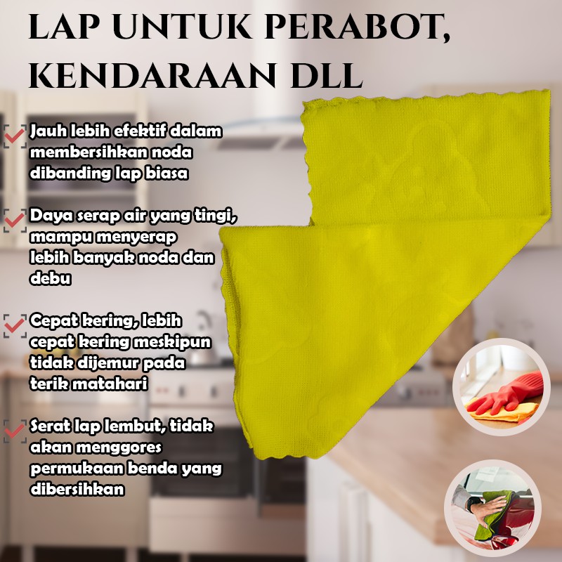 IKILOSHOP LMF5 Kain lap microfiber 30x30 isi 5 lap serbaguna mobil dapur handuk magic quick dry Anti Minyak Towel Tebal