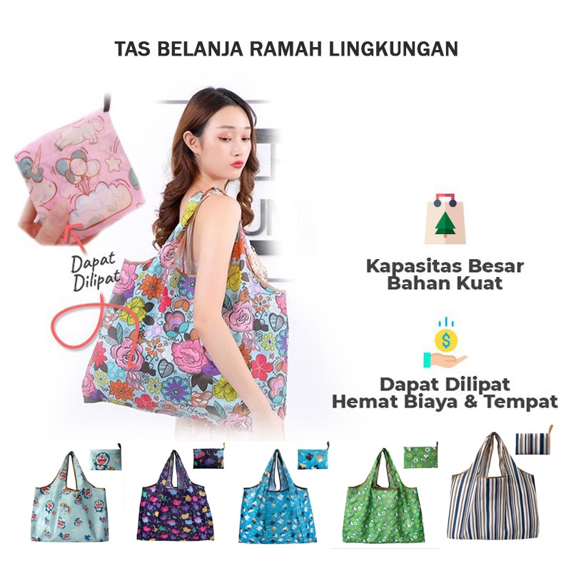[ Part.2 ]Tas Belanja Lipat Totebag Shopping Bag Eco Friendly Waterproof
