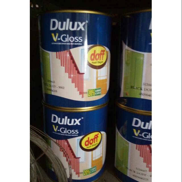 Cat Kayu besi Dulux V Gloss Putih doff dan hitam doff