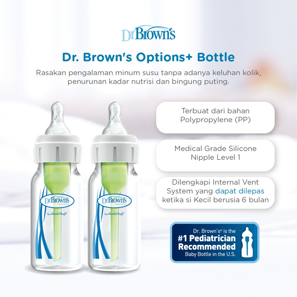 Dr. Browns Options+ Narrow Bottle Anti Kolik 4oz / 120ml Blue Botol Susu 60ml SB21401