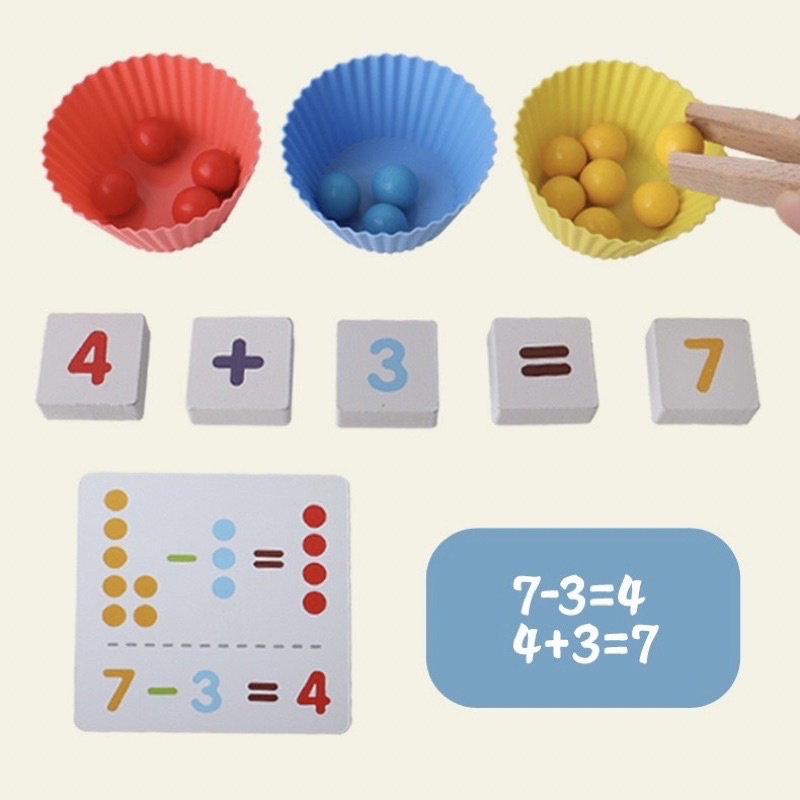 montessori clip beads counting color sorting math toys mainan edukasi berhitung mengenal warna mainan matematika - kado anak - hadiah anak