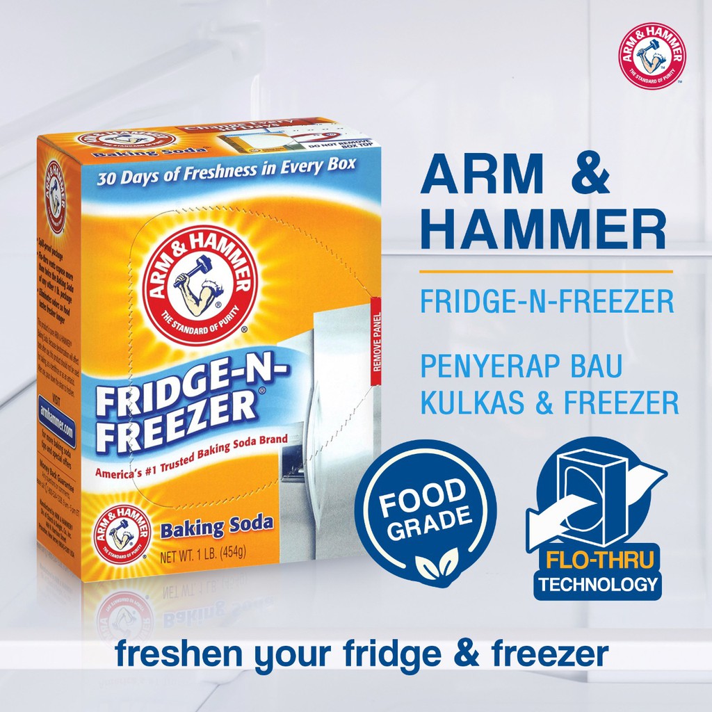 Anti bau kulkas / Serap bau lemari es Arm &amp; Hammer Fridge n Freezer 396g