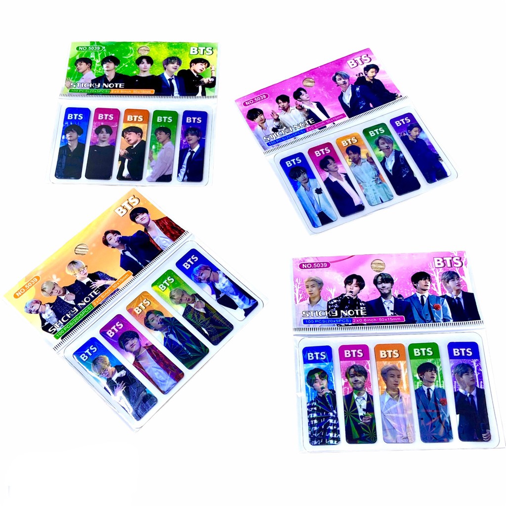 ISI 100LEMBAR | PEMBATAS BUKU BT21 BTS PLASTIK / PEMBATAS BUKU BTS / BOOKMARK BT21 / STIKY NOTE BT21-STC- BTS A