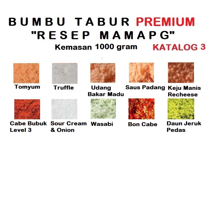 1000 gr 1 kg Bumbu Tabur Premium Bubuk Tabur Bumbu Keripik Kentang Lidi Ayam Makaroni Jamur Tahu Penyedap Rasa