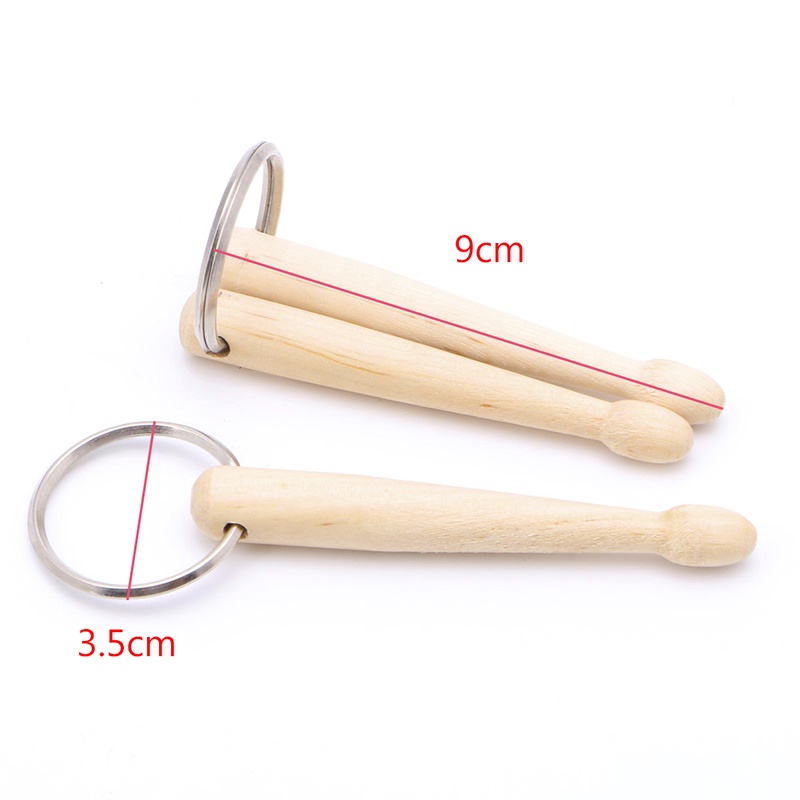 SIY  Mini Drum Sticks Keychain Wood Drumsticks Key Ring Chain Keyfob Percussion Gift