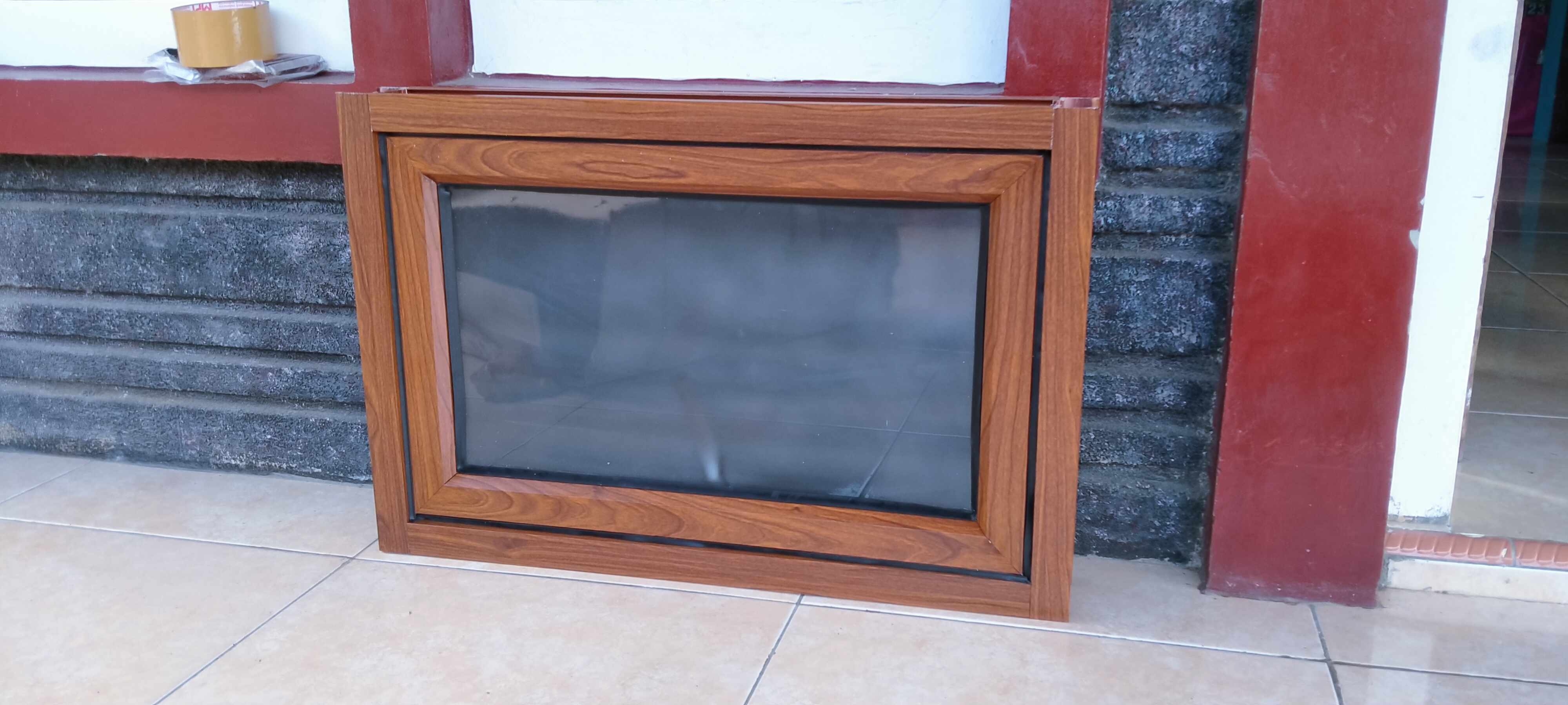 Jendela Aluminium 40x60 Serat Kayu Casement
