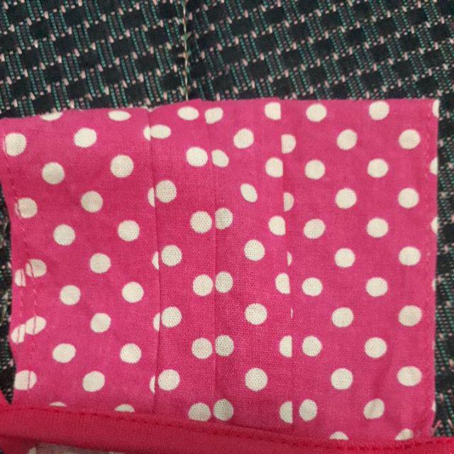 Masker Kain Polkadot Lusinan - Tali Sambung Free Plastik Opp