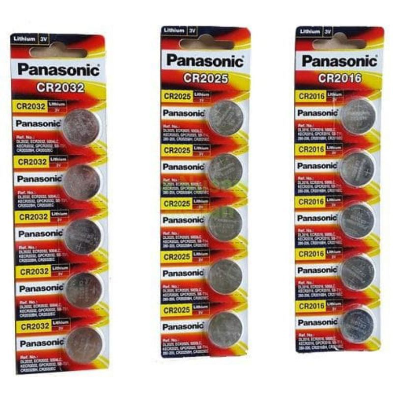 1 pcs isi 5 butir Baterai Panasonic CR2032 Batere Kancing 3V