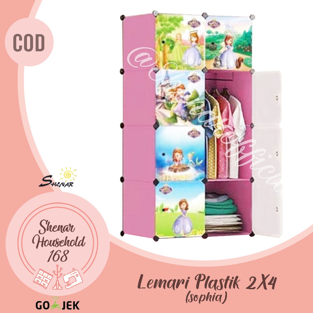 LEMARI PLASTIK 8 Pintu /Rak Baju /Lemari Portable Serba /lemari karakter/ lemari 3D(LP 2x4),SHENAR