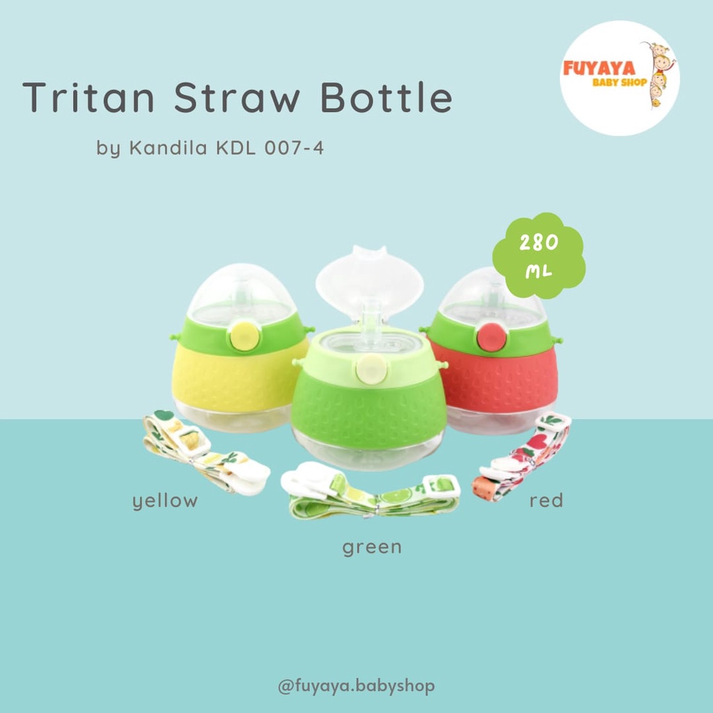 FUYAYA BABYSHOP - Kandila Tritan Straw Bottle 280ml (KDL007-4) Botol Minum Anak