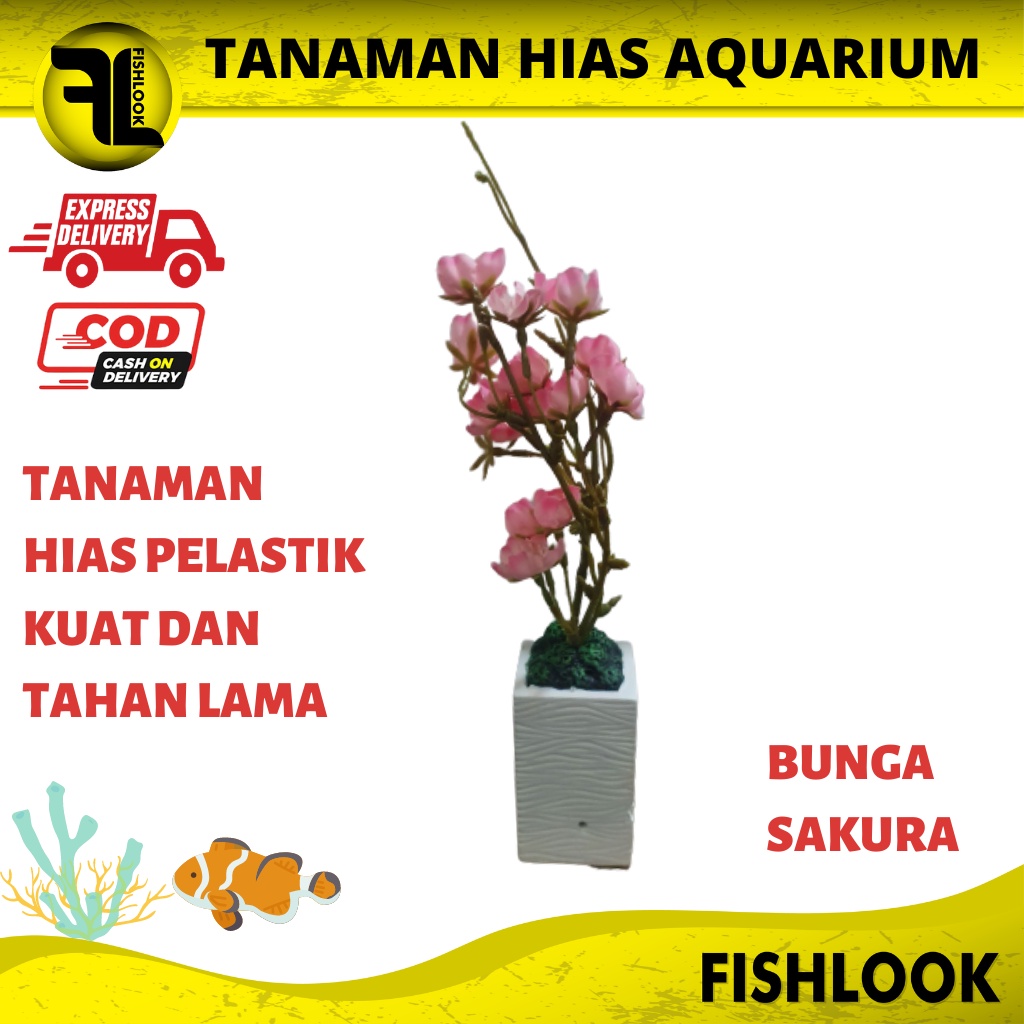 POHON TANAMAN HIAS GEX AKSESORIS PLASTIK SINTETIS AQUASCAPE AQUARIUM HIASAN AQUARIUM