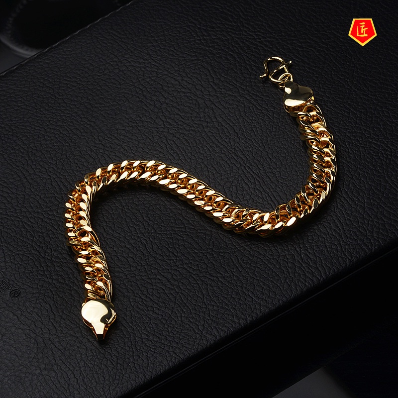 [Ready Stock]Fashion Temperament Men's Gold Bracelet